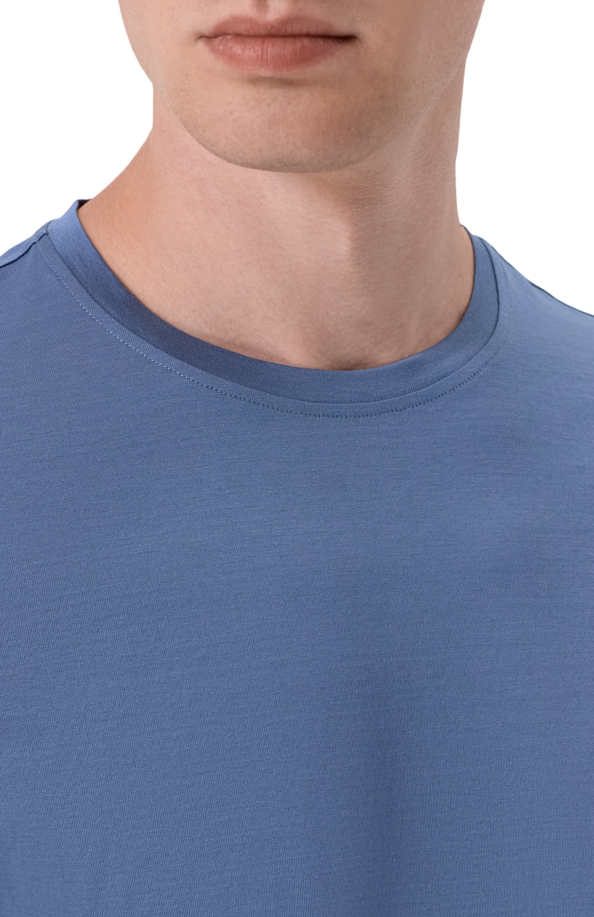 Хлопковая футболка CORNELIANI голубого цвета по цене 33650 руб., арт. 27G500/2725000, фото 5 Хлопковая футболка CORNELIANI, арт. 27G500/2725000, фото 5