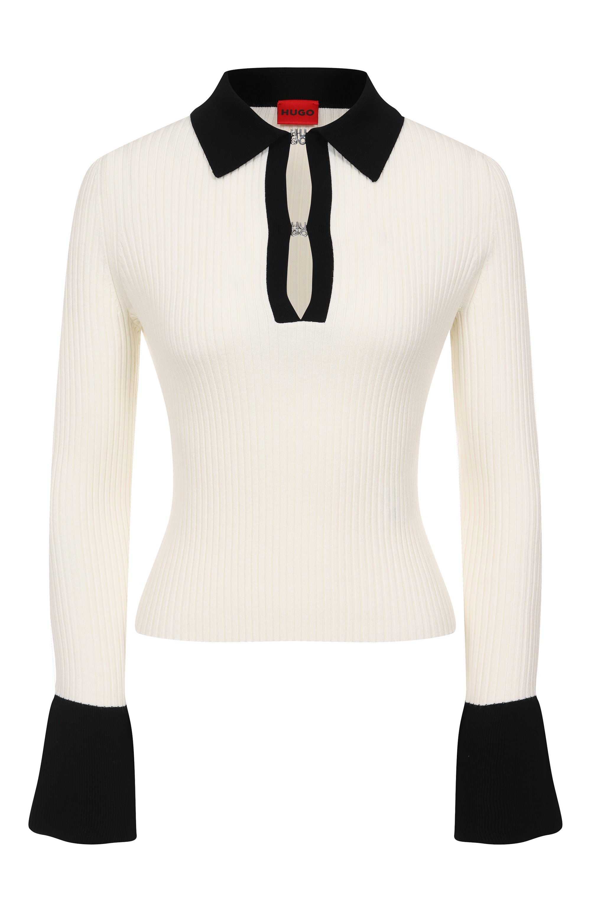 Поло из вискозы HUGO белого цвета по цене 21950 руб., арт. 50542608, фото 1 Поло из вискозы HUGO, арт. 50542608, фото 1