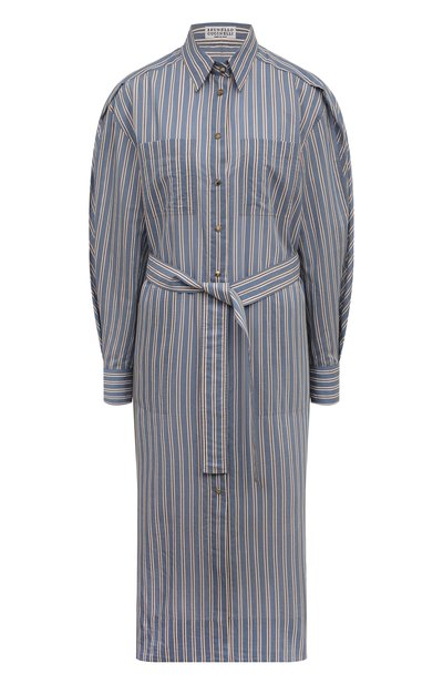 Женское платье из хлопка и шелка BRUNELLO CUCINELLI, арт. MP774AMG21