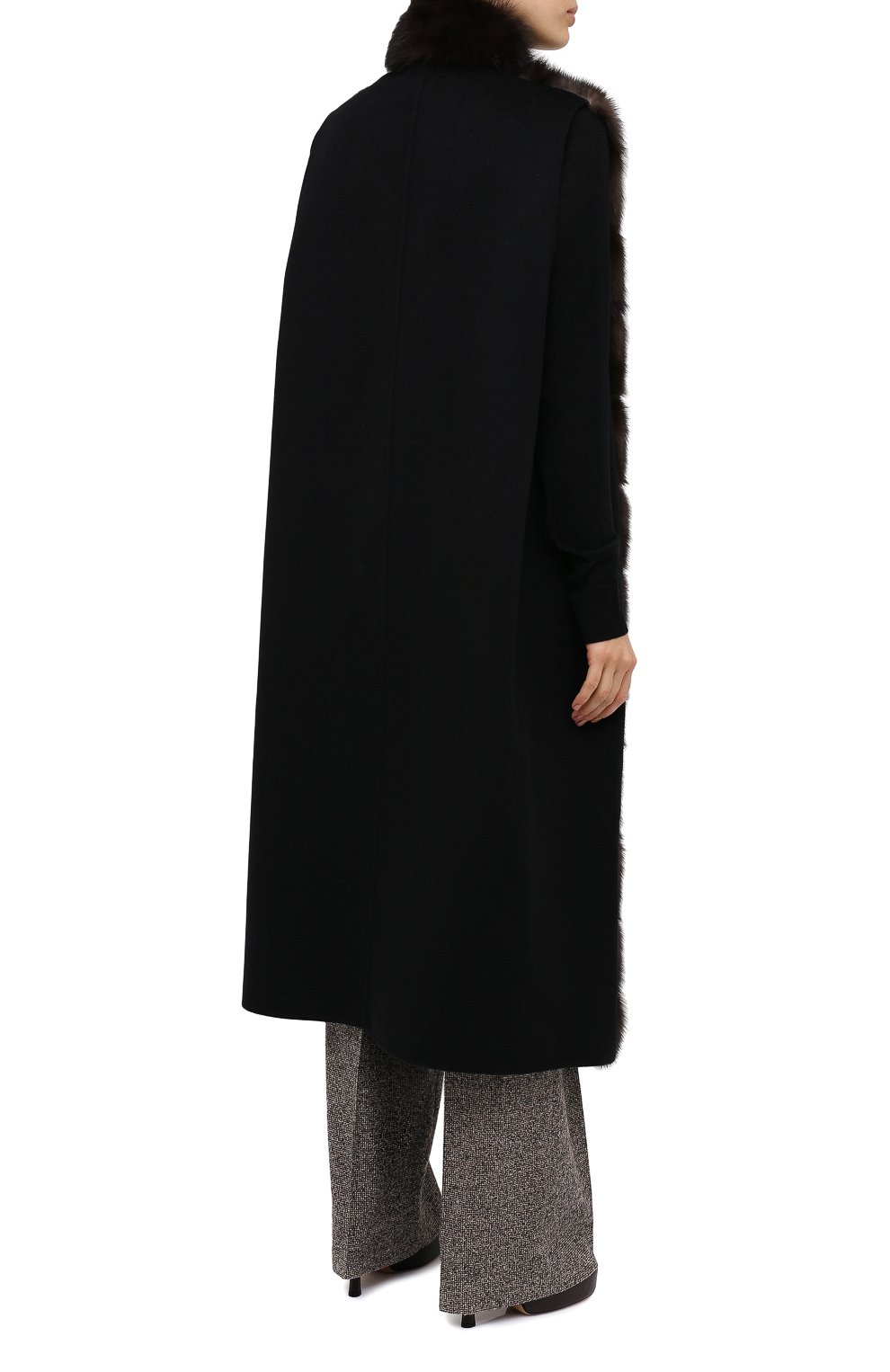 Жилет с меховой отделкой MANZONI24, арт. 20M769-ZDB1/EXTRADARK/BLACK/48-52, фото 5