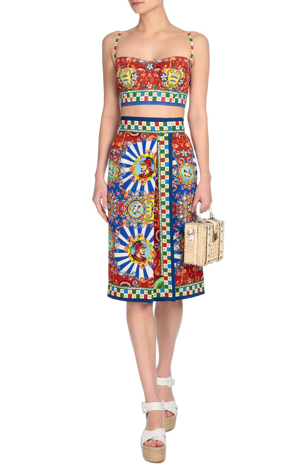 Топ-бюстье на бретельках и ярким принтом DOLCE & GABBANA, арт. 0102/F7T96T/FP5PL, фото 4