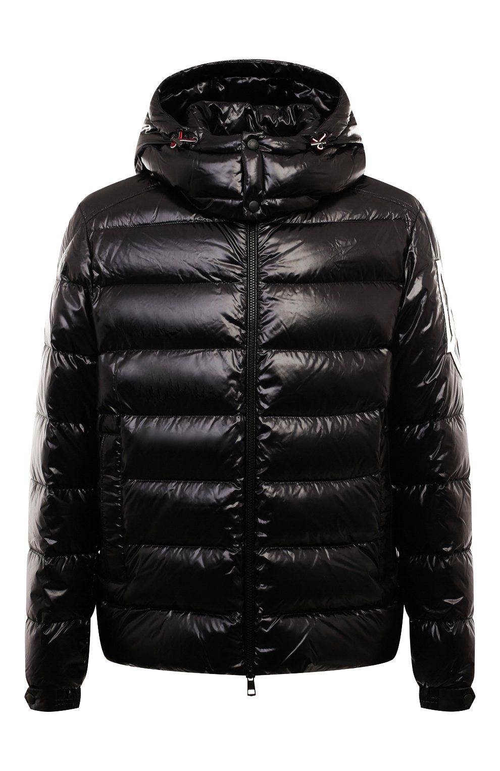 Мужская пуховик saulx MONCLER черного цвета, арт. 1A000.07/5963V | Фото 1 (Мужское Кросс-КТ: пуховик-короткий; Рукава: Длинные; Материал внешний: Синтетический материал; Материал сплава: Проставлено; Драгоценные камни: Проставлено; Длина (верхняя одежда): Короткие; Материал утеплителя: Пух и перо; Стили: Кэжуэл)