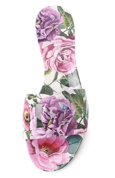 Женские шлепанцы DOLCE & GABBANA разноцветного цвета, арт. CW2215/A6L05 | Фото 6 (Материал внешний: Экокожа; Материал сплава: Проставлено; Каблук высота: Низкий; Подошва: Плоская; Драгоценные камни: Проставлено)