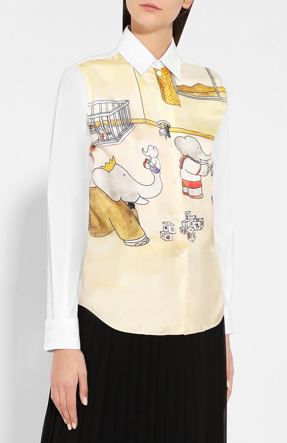 Рубашка с принтом LANVIN желтого цвета по цене 77450 руб., арт. RW-T0673I-4259-H19, фото 3 Рубашка с принтом LANVIN, арт. RW-T0673I-4259-H19, фото 3