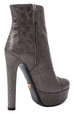 Кожаные ботильоны из каймана PRADA, арт. 1TP217-LU9-F0112-140, фото 3