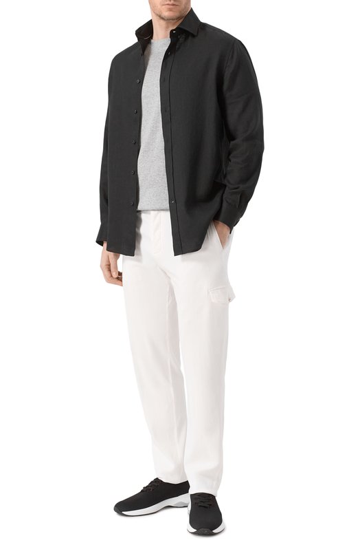 Льняная рубашка Brunello Cucinelli MM6840627 Чёрный  MM6840627 Фото 2