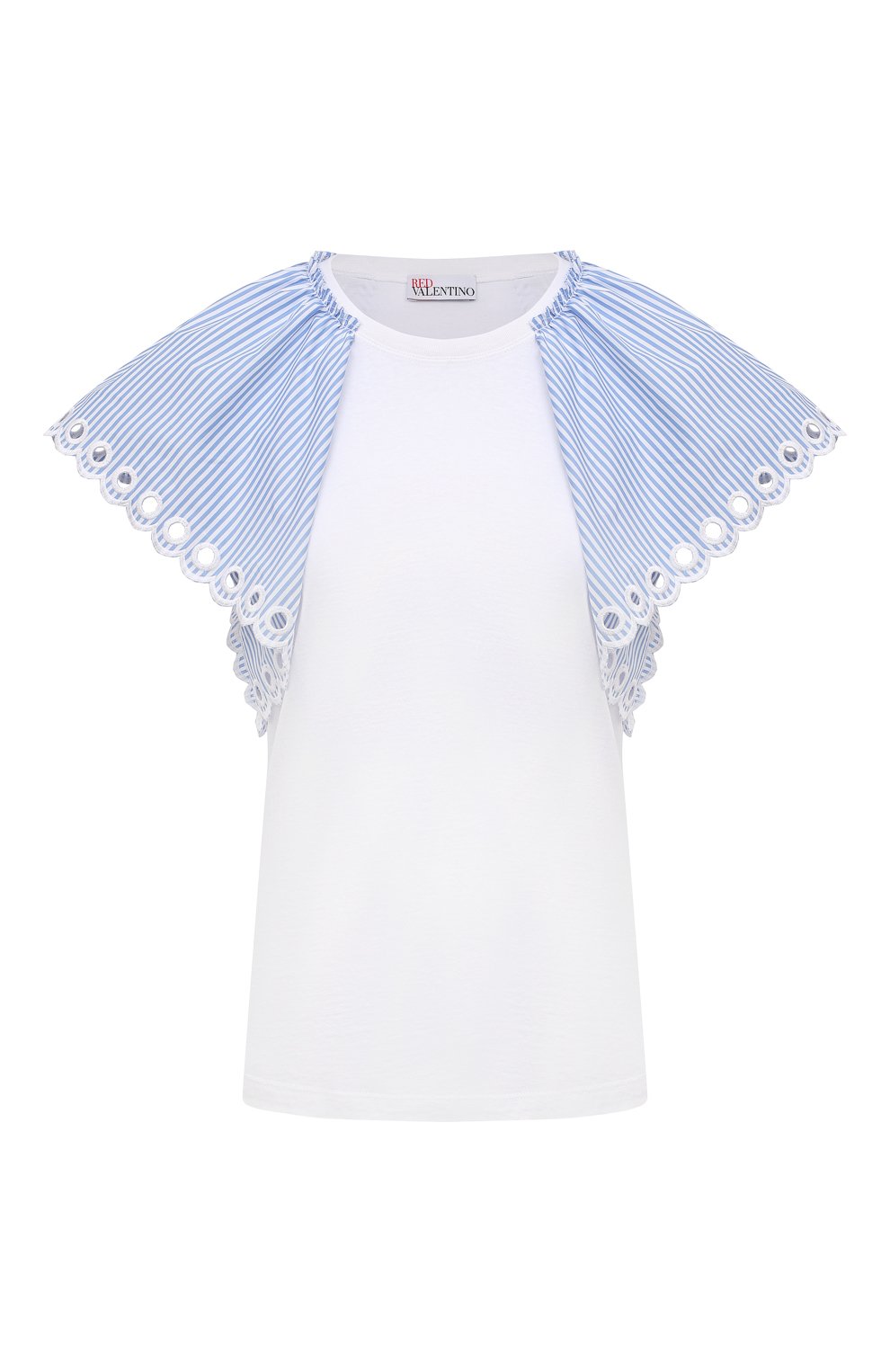 Хлопковая футболка REDVALENTINO белого цвета по цене 39950 руб., арт. VR0MG09I/5W5, фото 1 Хлопковая футболка REDVALENTINO, арт. VR0MG09I/5W5, фото 1