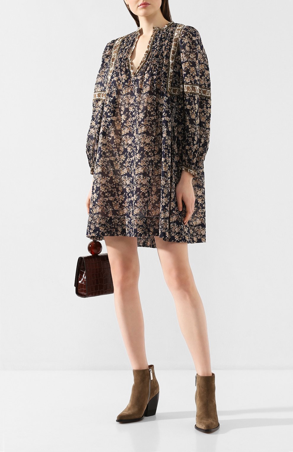 Хлопковое платье ISABEL MARANT ETOILE темно-синего цвета по цене 45150 руб., арт. R01591-20P028E/VIRGINIE, фото 2 Хлопковое платье ISABEL MARANT ETOILE, арт. R01591-20P028E/VIRGINIE, фото 2