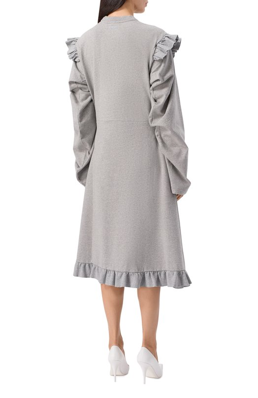 Хлопковое платье VETEMENTS WE54DR140G/1200 JERSEY Серый  WE54DR140G/1200 JERSEY Фото 4
