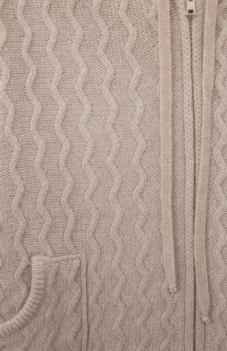 Детский кашемировая толстовка GIORGETTI CASHMERE светло-бежевого цвета, арт. MB1800/ZIP/2A-6A | Фото 3 (Материал внешний: Шерсть, Кашемир; Рукава: Длинные; Девочки Кросс-КТ: Толстовка-одежда; Региональные ограничения белый список (Axapta Mercury): Не проставлено; Материал сплава: Проставлено; Нос: Не проставлено; Драгоценные камни: Проставлено; Ростовка одежда: 2 года | 92 см, 4 года | 104 см)