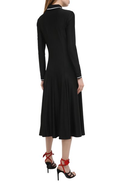 Платье из вискозы OFF-WHITE черно-белого цвета по цене 114500 руб., арт. 0WDB251E20FAB0011001, фото 4 Платье из вискозы OFF-WHITE, арт. 0WDB251E20FAB0011001, фото 4