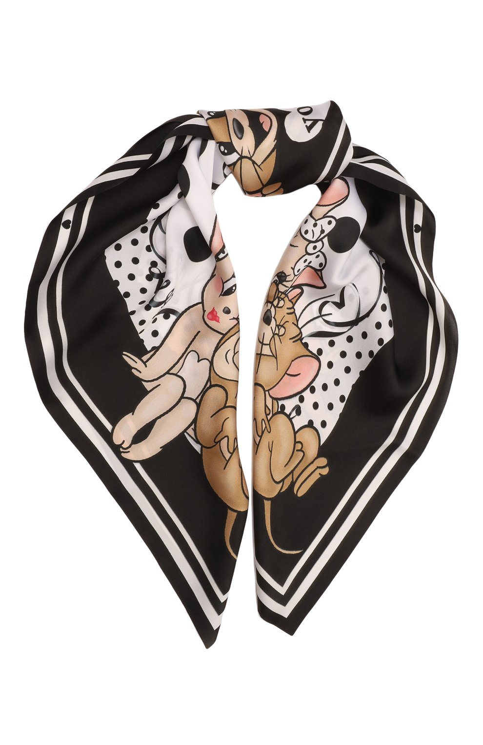 Платок MONNALISA черно-белого цвета по цене 10790 руб., арт. 19A011, фото 1 Платок MONNALISA, арт. 19A011, фото 1