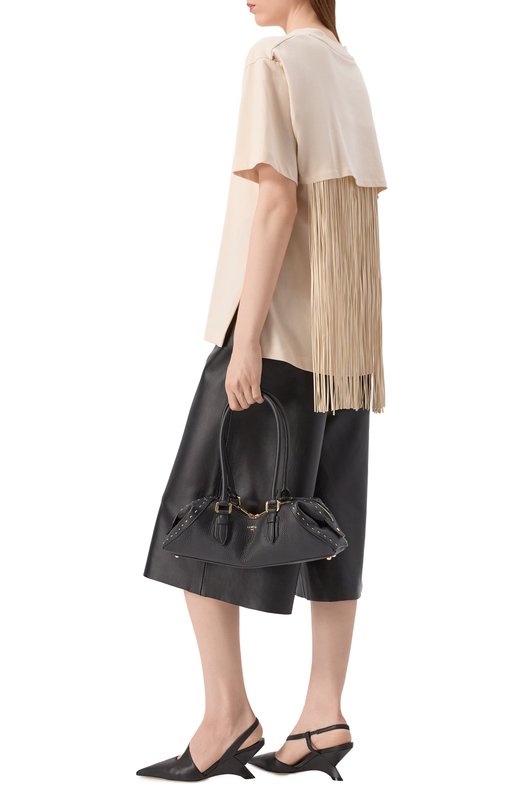 Хлопковая футболка Sportmax TEATIN0 Кремовый  TEATIN0 Фото 2