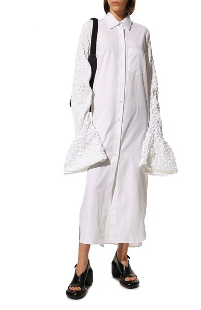 Хлопковое платье DRIES VAN NOTEN белого цвета по цене 95500 руб., арт. 221-011032-4183, фото 2 Хлопковое платье DRIES VAN NOTEN, арт. 221-011032-4183, фото 2