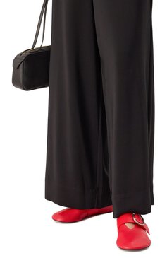 Женские кожаные балетки JIL SANDER красного цвета, арт. J15WZ0031/P8175 | Фото 3 (Материал внутренний: Натуральная кожа; Материал внешний: Натуральная кожа; Материал сплава: Проставлено; Драгоценные камни: Проставлено; Подошва: Плоская)