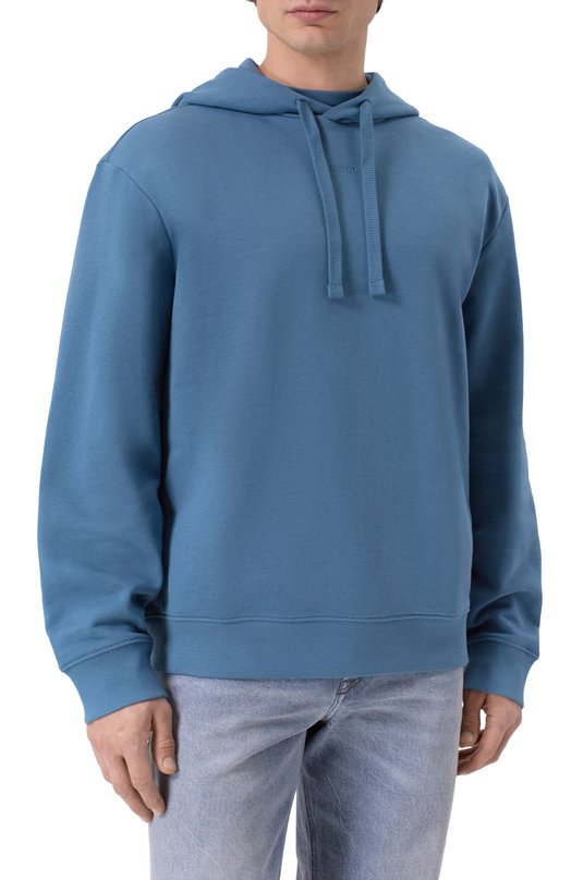 Хлопковое худи HUGO 50486478 Синий  50486478 Фото 3