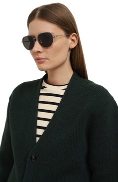 Женские солнцезащитные очки DIOR EYEWEAR серебряного цвета, арт. NE0DI0R RU F0A0 | Фото 2 (Тип очков: С/з; Кросс-КТ: С/з-унисекс; Материал: Металл; Нос: Не проставлено; Региональные ограничения белый список (Axapta Mercury): Не проставлено; Очки форма: Круглые; Оптика Гендер: оптика-унисекс)