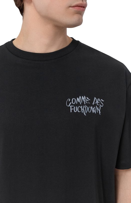 Хлопковая футболка Comme des Fuckdown CFABM01939 Чёрный  CFABM01939 Фото 5
