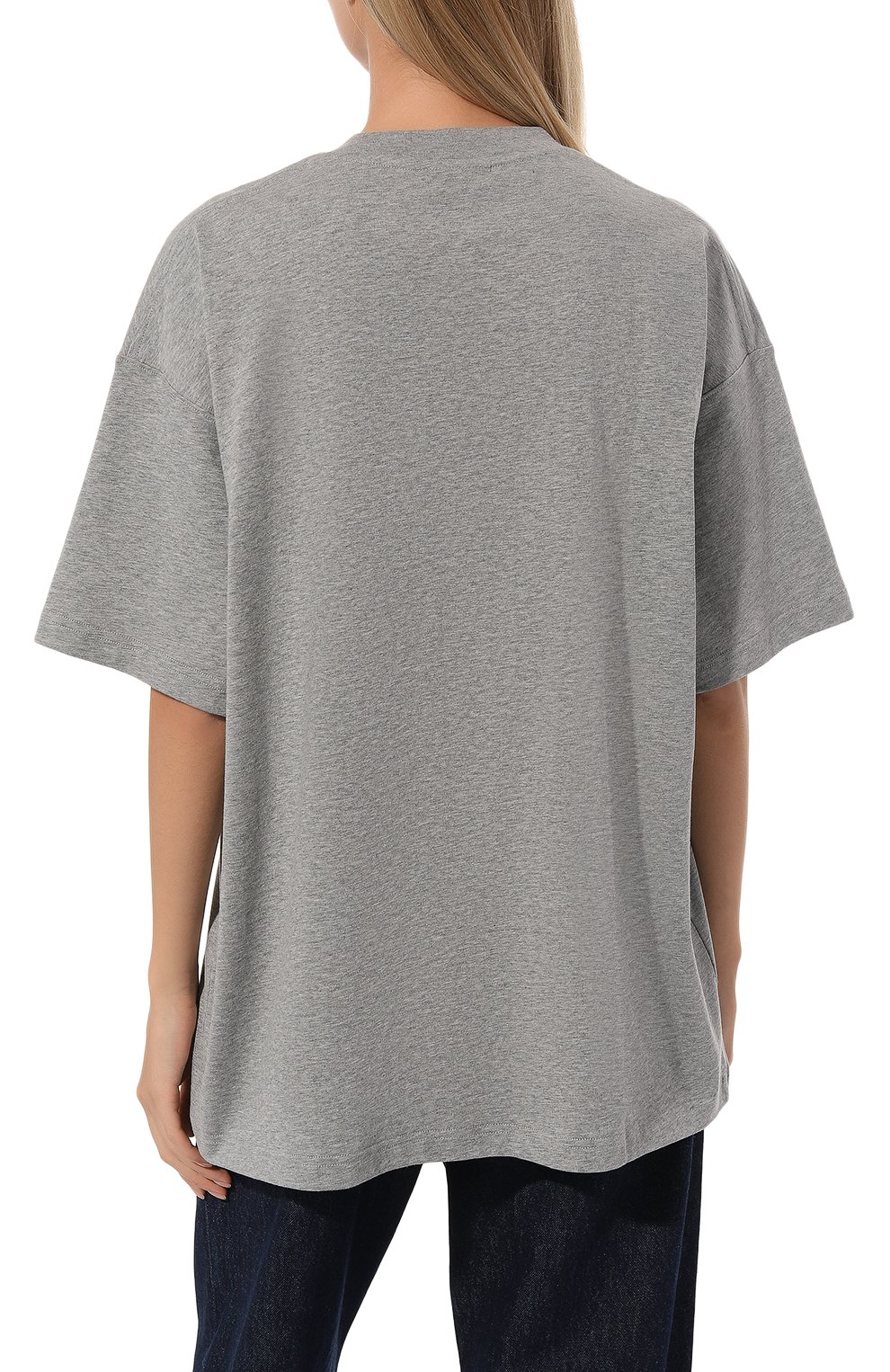 Хлопковая футболка VTMNTS серого цвета по цене 38700 руб., арт. VL18TR400G, фото 4 Хлопковая футболка VTMNTS, арт. VL18TR400G, фото 4