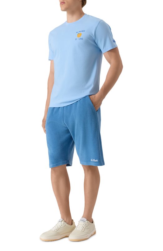 Хлопковая футболка MC2 Saint Barth STBM TSHIRT MAN/02263H Голубой  STBM TSHIRT MAN/02263H Фото 2