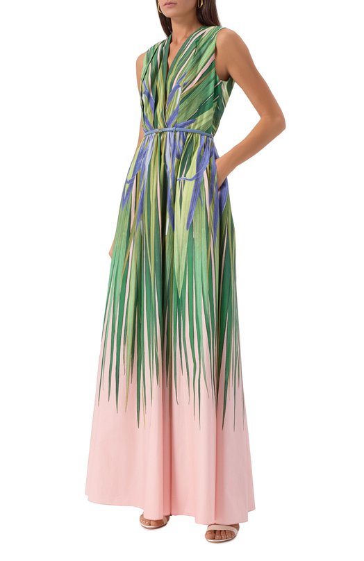 Хлопковое платье Elie Saab D0752PP25/P0019 Зелёный  D0752PP25/P0019 Фото 2