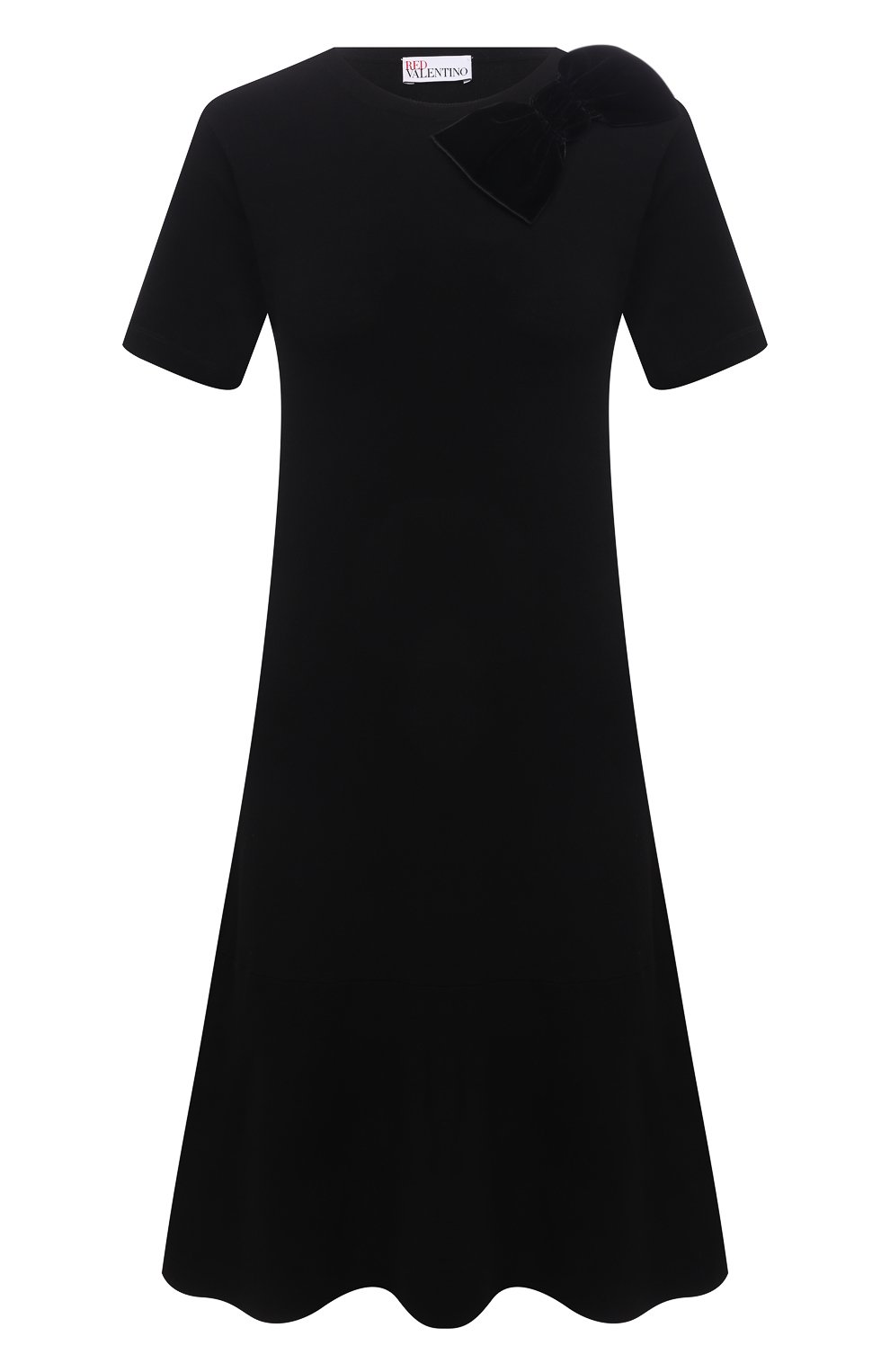 Платье из вискозы REDVALENTINO черного цвета по цене 55150 руб., арт. WR3KD02Z/64B, фото 1 Платье из вискозы REDVALENTINO, арт. WR3KD02Z/64B, фото 1