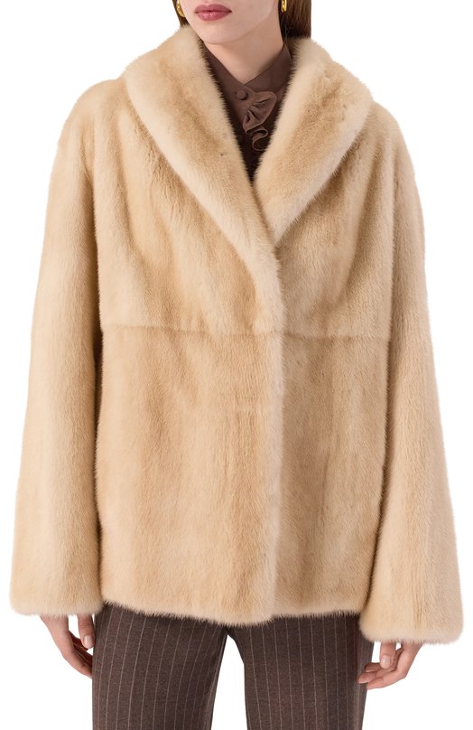 Шуба из норки Emil Shabaev М171 Кремовый  М171 Фото 3