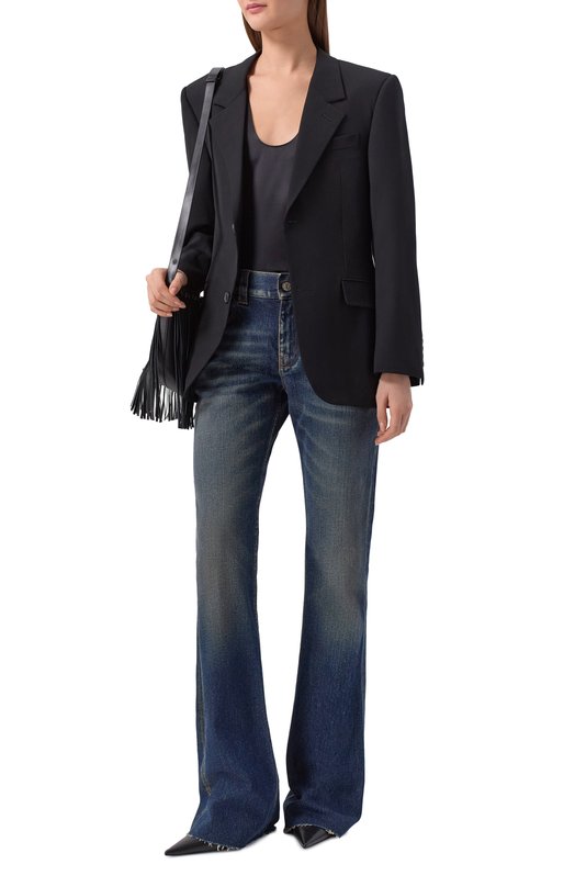 Шерстяной жакет Balenciaga 850772/TPT07 Чёрный  850772/TPT07 Фото 2