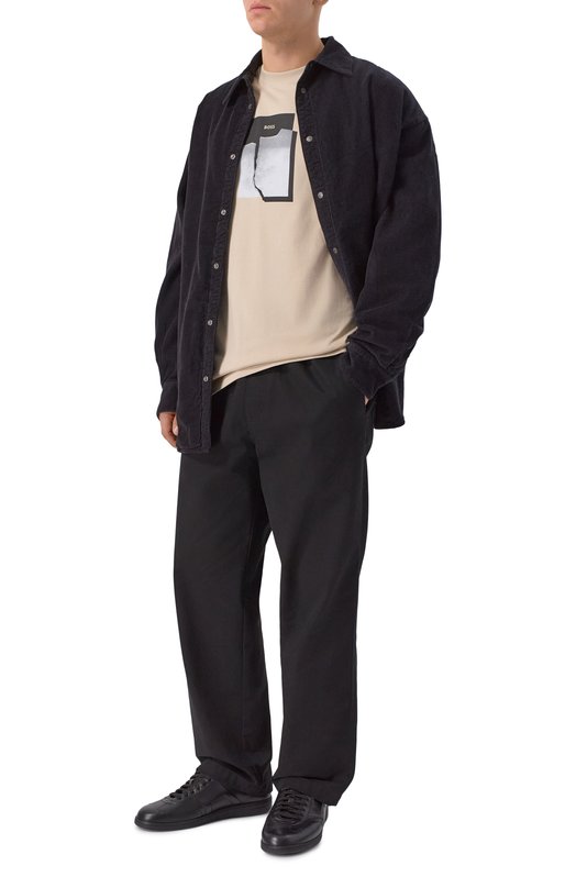 

Хлопковая футболка BOSS Orange, Бежевый