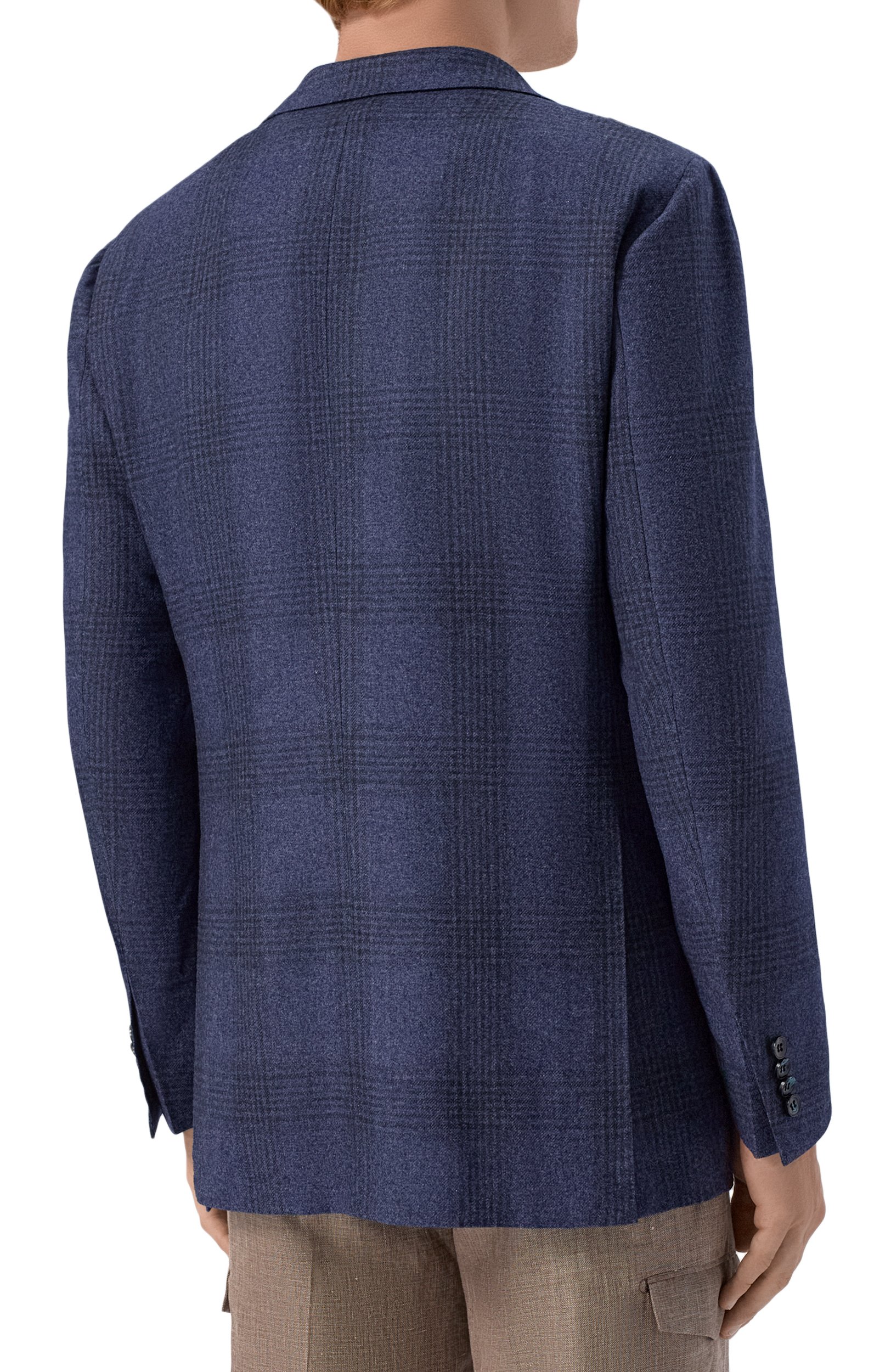 Пиджак из кашемира и хлопка KITON синего цвета по цене 838000 руб., арт. UG81K0189I, фото 5 Пиджак из кашемира и хлопка KITON, арт. UG81K0189I, фото 5