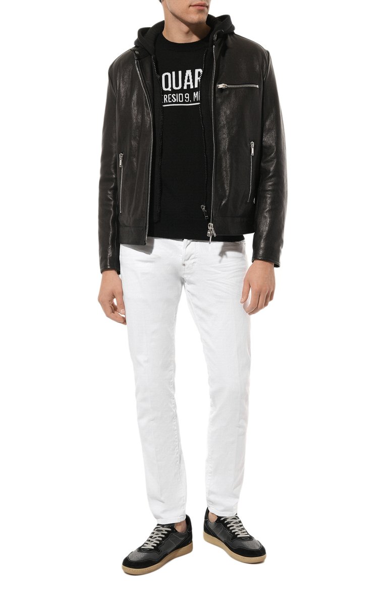 Мужские джинсы cool guy DSQUARED2 белого цвета, арт. S74LB1378/S39781 | Фото 2 (Материал внешний: Хлопок, Деним; Кросс-КТ: Деним; Длина (брюки, джинсы): Стандартные; Стили: Повседневный; Силуэт М (брюки): Узкие; Автоматизация ТО: Проставлено; Автоматизация состава: Проставлено; Детали: Без декора)