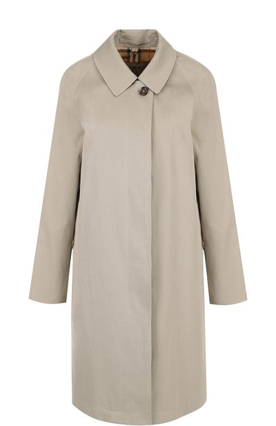 Женское однотонное хлопковое пальто прямого кроя BURBERRY, арт. 4073793