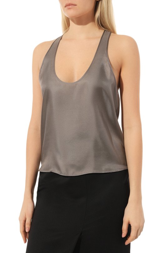 Шелковый топ Giorgio Armani 3SHCC04X/T03NP Серый  3SHCC04X/T03NP Фото 3