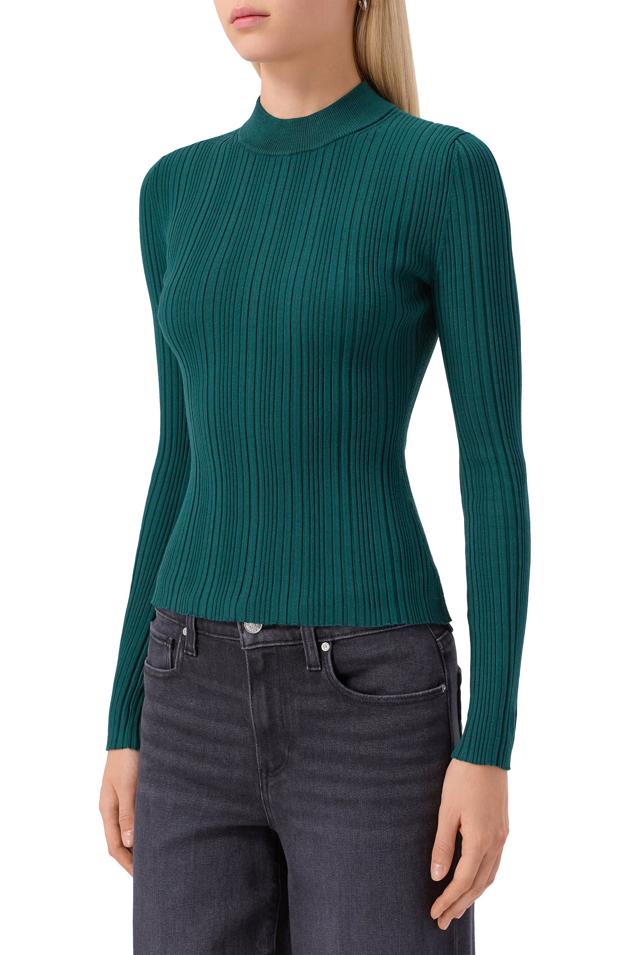 Пуловер из вискозы HUGO темно-зеленого цвета по цене 19950 руб., арт. 50549762, фото 3 Пуловер из вискозы HUGO, арт. 50549762, фото 3