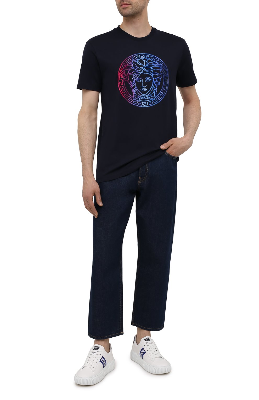 Кожаные кеды greca VERSACE, арт. DSU8404/1A00775, фото 2