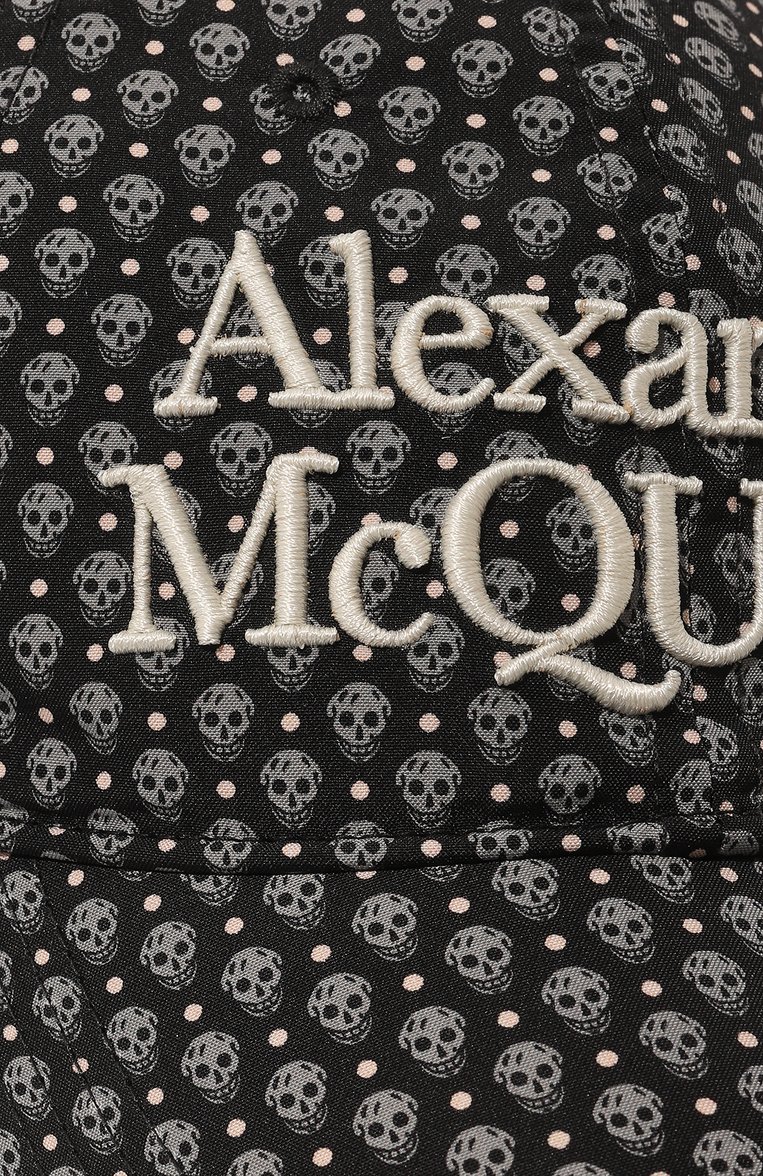 Мужская бейсболка ALEXANDER MCQUEEN черно-белого цвета, арт. 711304/4419Q1062 | Фото 4 (Материал: Текстиль, Синтетический материал; Нос: Не проставлено; Материал сплава: Проставлено; Региональные ограничения белый список (Axapta Mercury): Не проставлено)