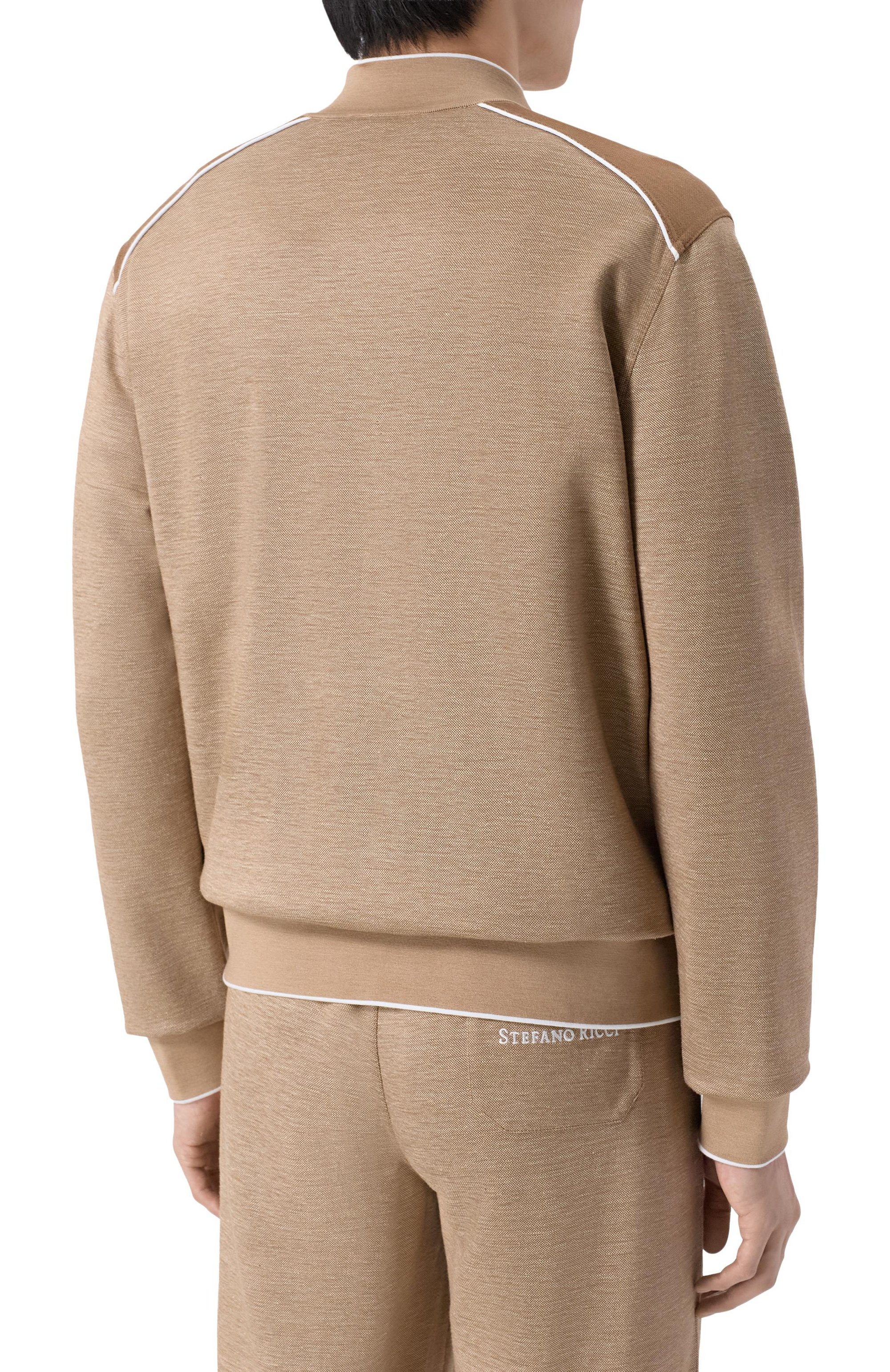 Толстовка из шелка и льна STEFANO RICCI бежевого цвета по цене 323500 руб., арт. K919052R31/T26103_001, фото 4 Толстовка из шелка и льна STEFANO RICCI, арт. K919052R31/T26103_001, фото 4