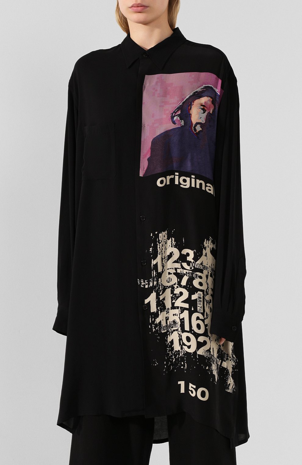 Рубашка из вискозы YOHJI YAMAMOTO черного цвета по цене 79950 руб., арт. NN-B86-821, фото 3 Рубашка из вискозы YOHJI YAMAMOTO, арт. NN-B86-821, фото 3