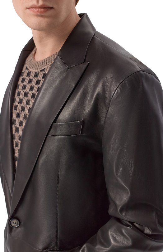 Кожаный пиджак Giorgio Armani GM003094/AF24485 Чёрный  GM003094/AF24485 Фото 5