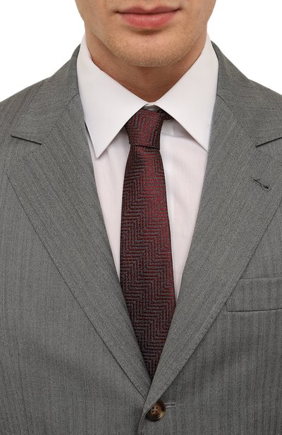 Шелковый галстук CANALI бордового цвета по цене 17600 руб., арт. 18/HJ03770, фото 2 Шелковый галстук CANALI, арт. 18/HJ03770, фото 2