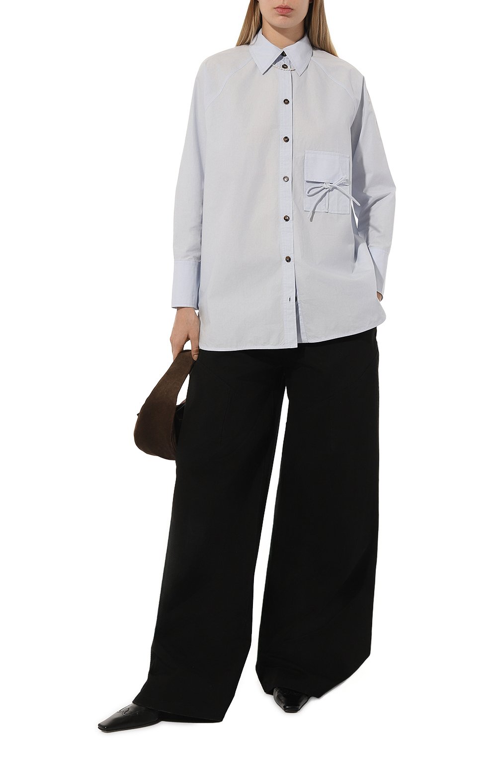 Хлопковая рубашка GANNI, арт. F9071, фото 2