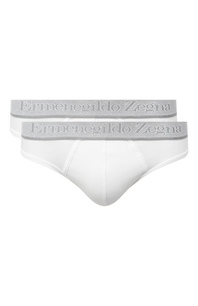 Мужские комплект из двух хлопковых брифов с широкой резинкой ZEGNA, арт. N2X400040