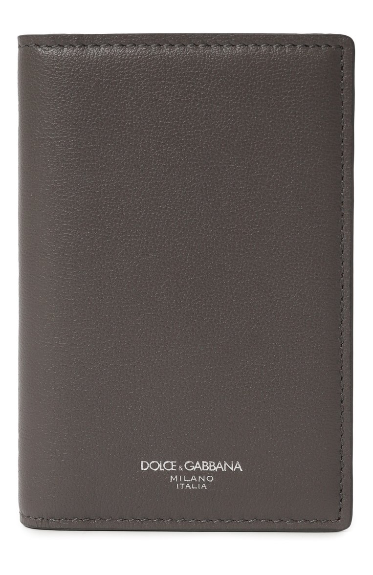 Мужской кожаный футляр для кредитных карт DOLCE & GABBANA серого цвета, арт. BP3323/AV956 | Фото 1 (Материал: Натуральная кожа; Нос: Не проставлено)