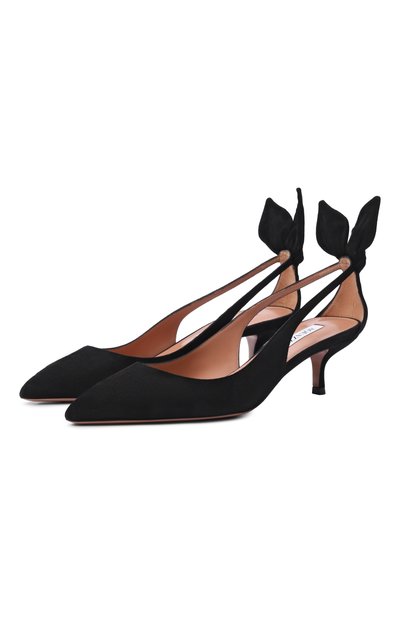 Женские замшевые туфли bow tie 50 AQUAZZURA, арт. DENMIDP2-SUE-000
