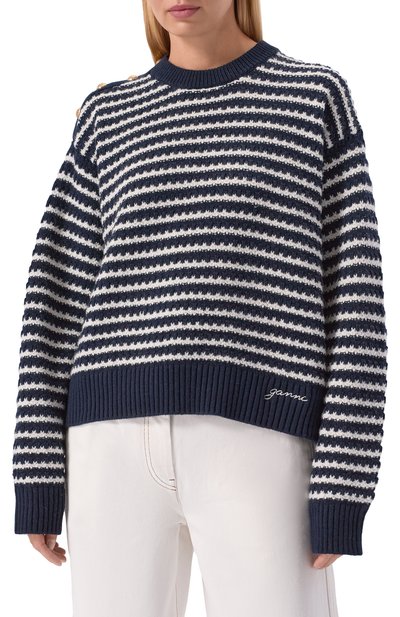 Свитер из шерсти и хлопка GANNI, арт. K2550/2733, фото 3