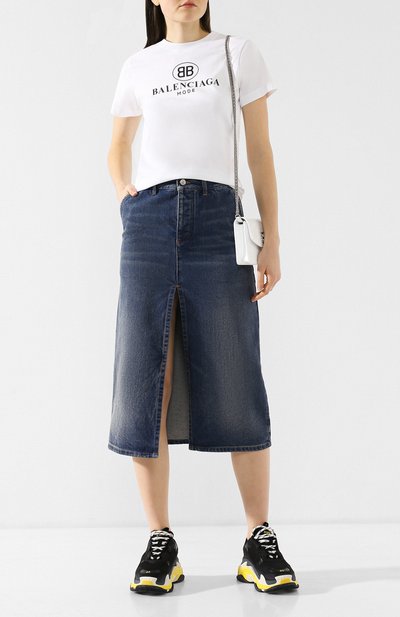 Джинсовая юбка BALENCIAGA синего цвета по цене 53650 руб., арт. 556741/TXE08, фото 2 Джинсовая юбка BALENCIAGA, арт. 556741/TXE08, фото 2
