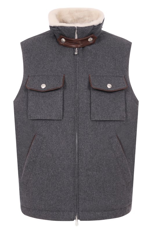 Шерстяной жилет Brunello Cucinelli MM4701646 Серый MM4701646