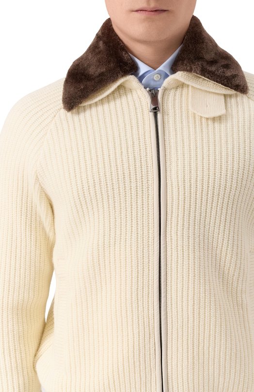 Шерстяной кардиган Paul&Shark 15311243/3XL-6XL Кремовый  15311243/3XL-6XL Фото 5