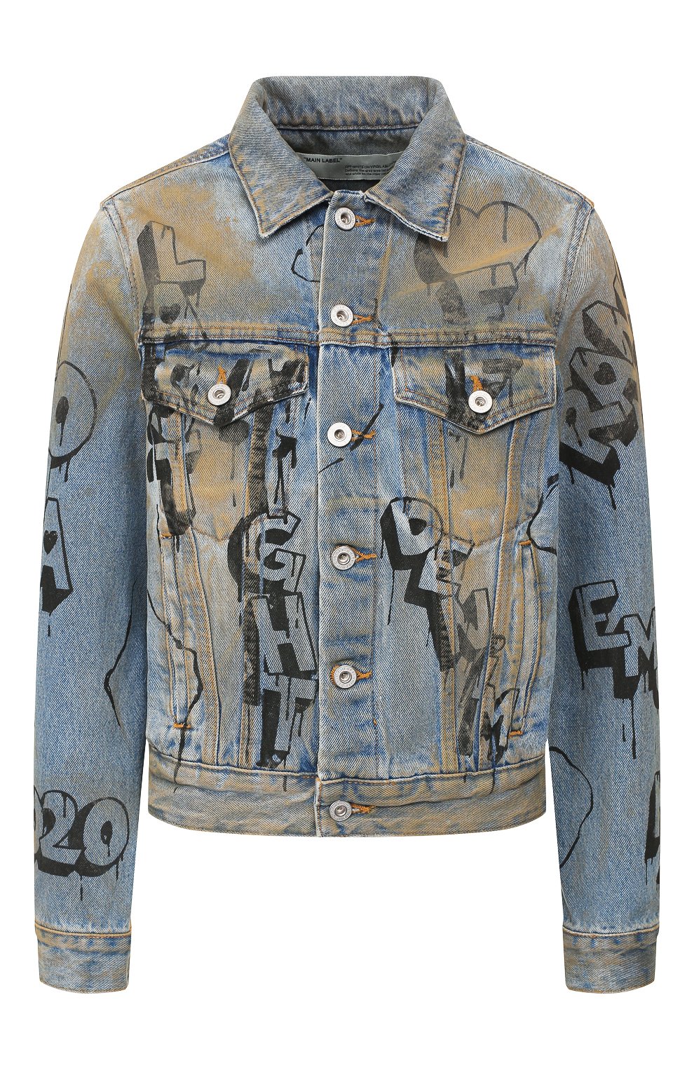 Джинсовая куртка OFF-WHITE синего цвета по цене 62300 руб., арт. 0WYE012F197730627110, фото 1 Джинсовая куртка OFF-WHITE, арт. 0WYE012F197730627110, фото 1