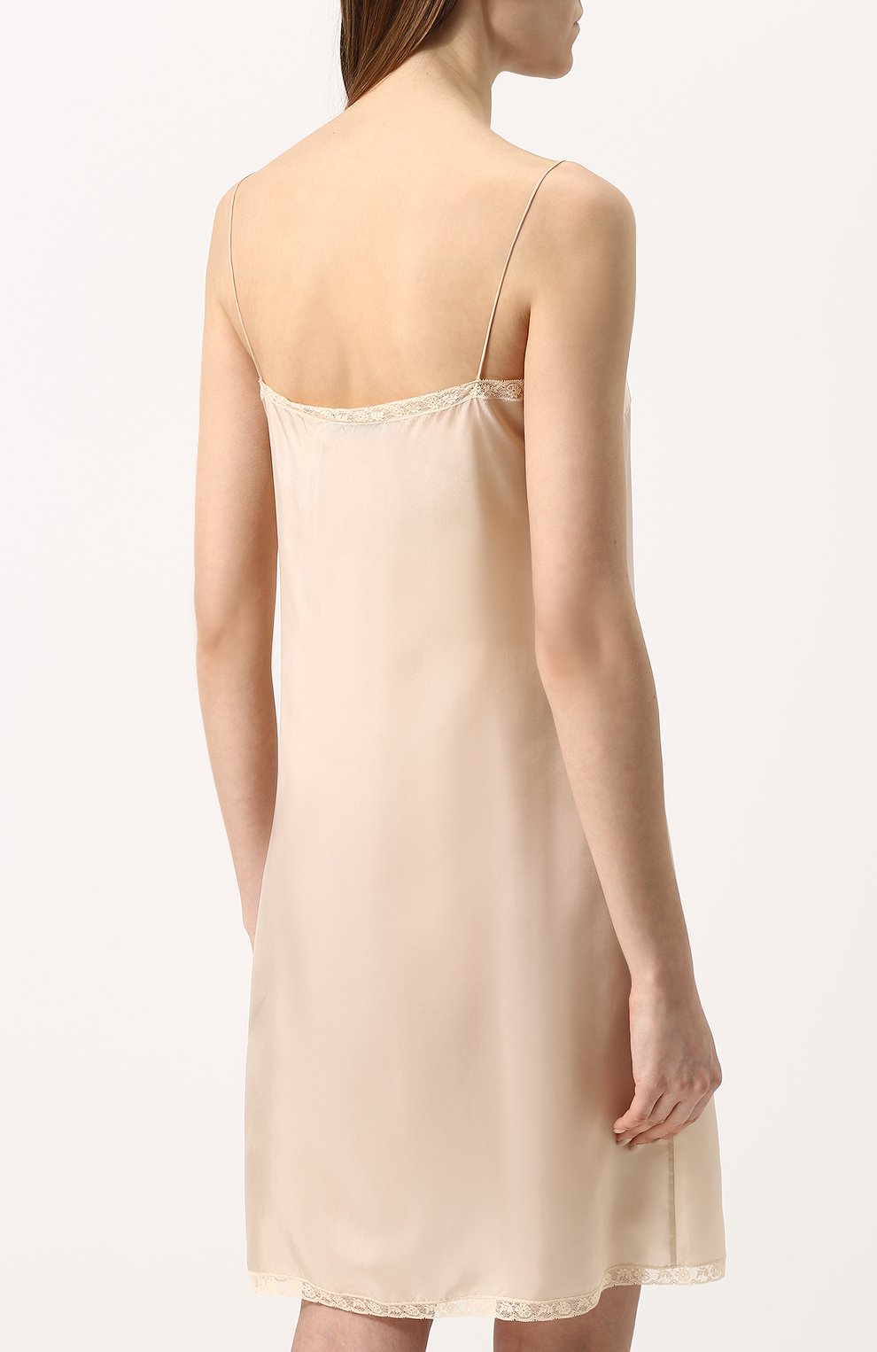 Однотонное платье-комбинация с кружевной отделкой PRADA, арт. P35U3S-R96-F0627, фото 4